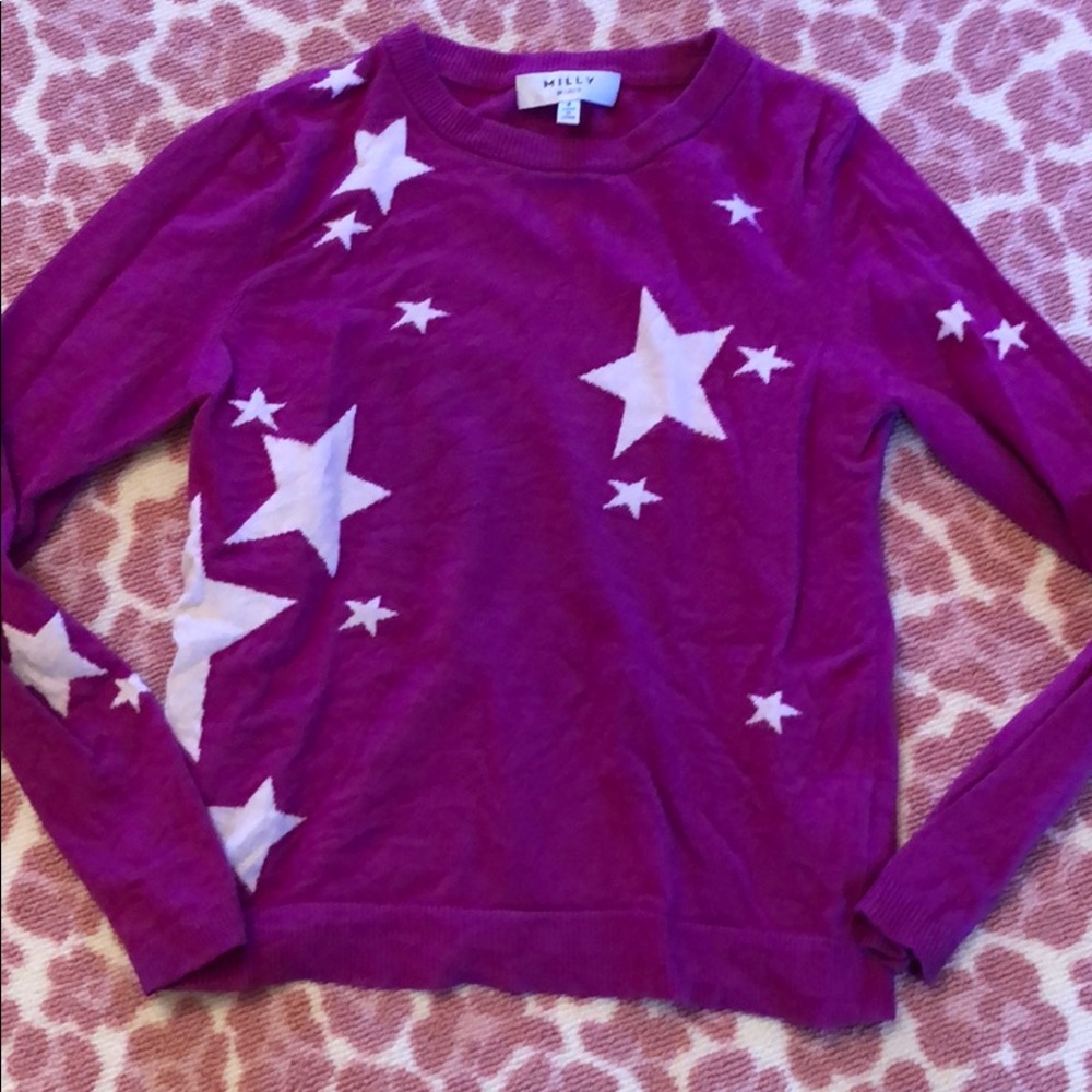 Milly Minis purple and white star sweater